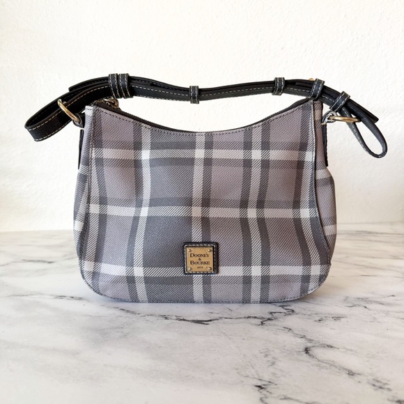 Dooney & Bourke Gray Plaid Kiley Hobo Bag - Picture 3 of 12